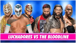 Sin Cara & Rey Mysterio & Dragon Lee vs. The Rock & Roman Reigns & Jimmy Uso - WWE Tag Match 2024