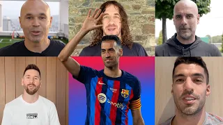 MESSI, GUARDIOLA, INIESTA, PUYOL & MANY MORE RECORD A MESSAGE FOR BUSQUETS 🔵🔴