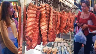 So Much Popular Cambodian Street Food In Phnom Penh - DELICIOUS Grilled Duck, Pork Ribs, Fish & More