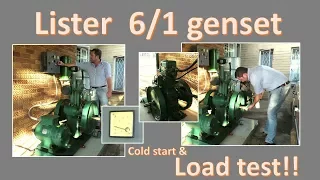 Lister CS 6/1 genset - cold start and load test!!