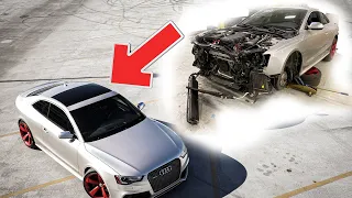 REBUILDING a SALVAGE Audi RS5 in 10 MINUTES