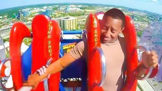 his girlfriend flies off the roller coaster..