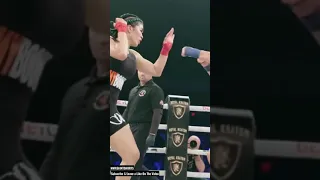 Ostovich with a clean right mid fight against Paige Van Zant