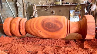 Large Extremely DANGEROUS HORROR Woodturning (Woodworking )  ! Skills Working With Giant Wood Lathe