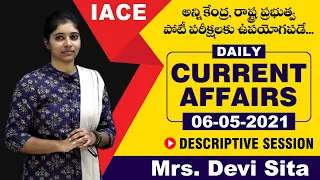 IACE's Daily Current Affairs || Descriptive Session || 6th May 2021 || IACE
