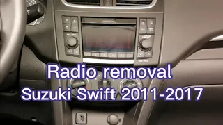 How to remove radio Suzuki Swift 2011-2017, remove stereo Maruti Swift