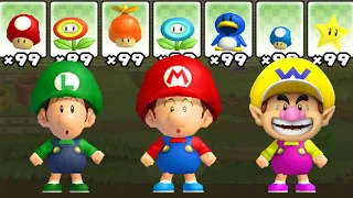 What happens if Baby Mario, Luigi & Wario use Marios Power-Ups?