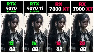 RTX 4070 SUPER VS RTX 4070 TI SUPER RX 7800 XT VS RX 7900 XT TEST in 20 Games
