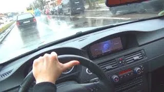 BMW M3 E92 - DRIVER Perspective - Drive in the City - ONBOARD View Sound - Short Acceleration Rain