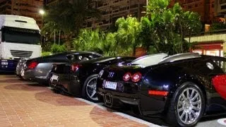 4x Bugatti Veyron (Gemballa Racing) in Monaco! + Sound! - 1080p HD