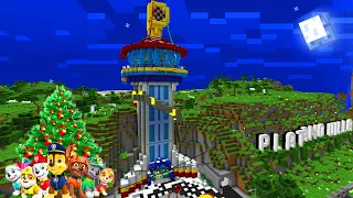 DECORAMOS DE NAVIDAD LA CASA DE PAW PATROL EN MINECRAFT 🎄