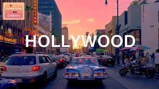 Driving Los Angeles Hollywood to Melrose at Sunset HDR Immersive Relaxing Calming