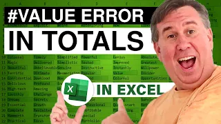 Excel - Eliminate #VALUE Errors in Excel Totals | Custom Number Format Trick - Episode 1112