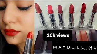 MAYBELLINE creamy  matte lipstick swatches and review|rs150 to 250|amazing discounts|amazon haul