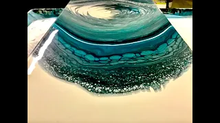 Acrylic Pour Traveling Ring Pour "Getting my Blue's On Again"