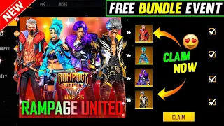 Rampage Free Rewards Event In Free Fire | Free Legendary Bundle And Emote