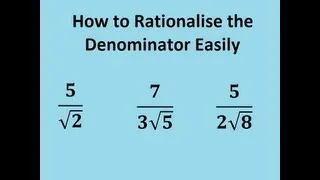 Surds : How to Rationalise the Denominator easily (Golden rules for radicals)