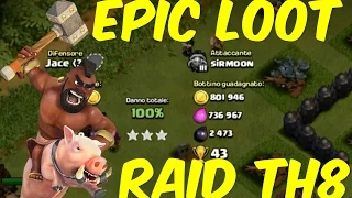 CLASH OF CLANS - EPIC ATTACK 800K LOOT GOLD/ELIXIR TH8 MASTER LEAGUE