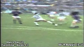 Serie A 1989-1990, day 12: Fiorentina - Ascoli 5-1 (R.Baggio 3rd goal)