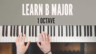 How to play B major scale on piano - Right Hand, Left Hand, Both Hands Together // 1 Octave tutorial