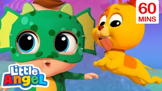 Bingo Plays The Floor Is Lava | Little Angel - Bingo and Baby John | Nursery Rhymes and Kids Songs