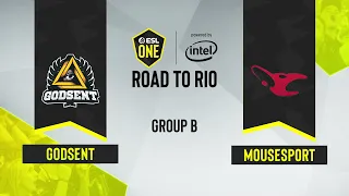 CS:GO - GODSENT vs. mousesports [Overpass] Map 1 - ESL One: Road to Rio - Group B - EU