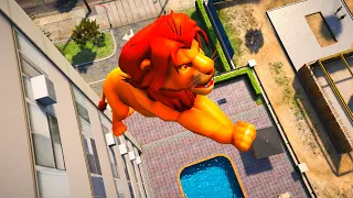 GTA 5 Ragdolls Water Jumps SIMBA (GTA 5 Euphoria Physics Funny Moments & Fails)