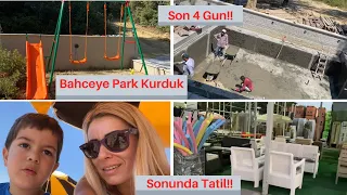 Bahceye Oyun Parki | Sonunda Tatil Basladi| Havuz insaati bitiyor!!#hollandadanatesailesi