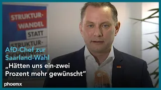 Tino Chrupalla (AfD) zur Landtagswahl im Saarland am 27.03.22