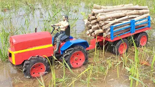 How To Make Mini Tractor from Wood and Tractor Wheels from Plastic Pipe