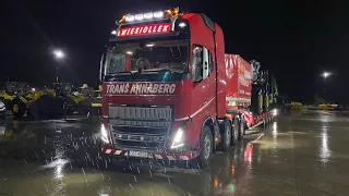 Oversizeload short video. Volvo 16 FH750 and Goldhofer MPA5