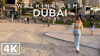 DUBAI [4k] Walking in Dubai Marina and JBR Beach - ASMR