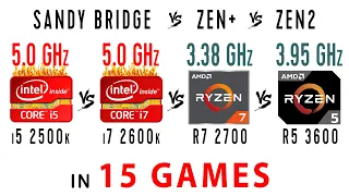 i5 2500k vs i7 2600k vs Ryzen 7 2700 vs Ryzen 5 3600 in 15 Games