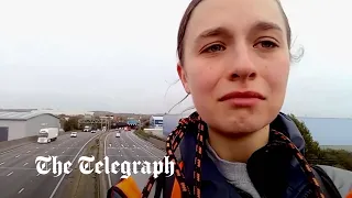Tearful Just Stop Oil activist blocks M25 to protest gas and oil contracts