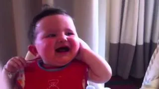 Babies laughing at fake sneezes