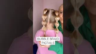 BUBBLE BRAID PIGTAILS | Audrey and Victoria #hairstyle #hairtutorial