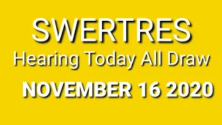 Swertres Lotto Hearing Today / November 16 2020