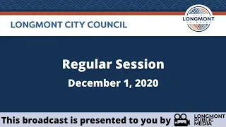 City Council Regular Session December 1, 2020