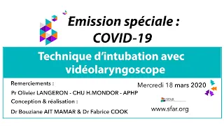 #COVID19 - Tuto Intubation vidéolaryngoscope-  SFAR