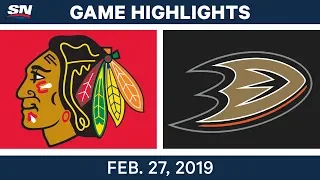 NHL Highlights | Blackhawks vs. Ducks - Feb 27, 2019