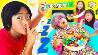 Sleepy Granny in Real Life vs Ryan!