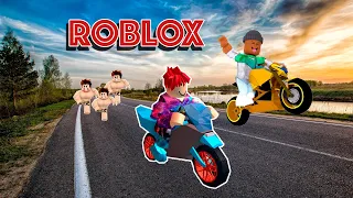 Roblox. Удивительная история в РОБЛОКС на мотоцикле. Мотороблокс. Приключения на мотоциклах