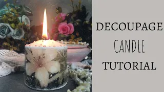HOW TO DECOUPAGE ON CANDLES | SIMPLE DIY CANDLE DECORATION