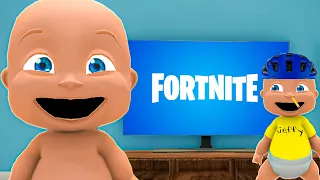 Baby and Jeffy play Fortnite!