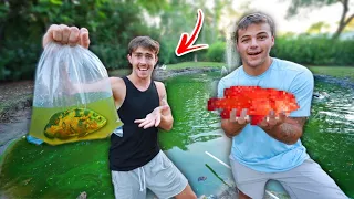 1v1 Catch biggest Exotic fish for Backyard Pond! (Challenge)