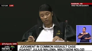 Judgment in Julius Malema and Mbuyiseni Ndlozi common assault case - live court proceedings