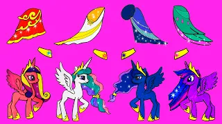 Paper Dolls Dress up MLP Making colorful dresses and hairstyles Paper craft ideas