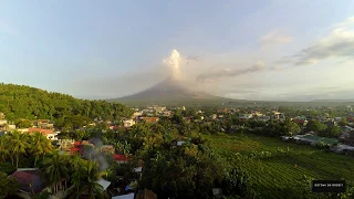 Mayon Volcano eruption sunrise time-lapse