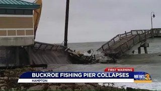 Fishing pier in Hampton collapses after loose barge strike