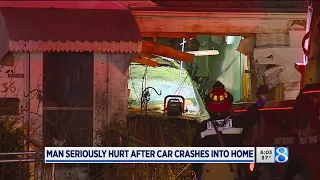 Man seriouisly hurt after car crashes into home